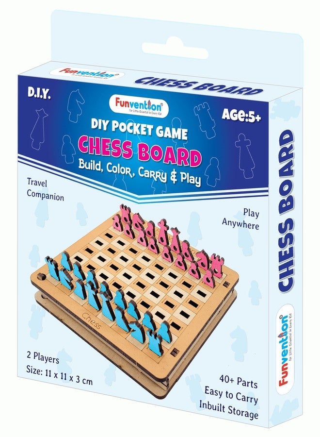 Funvention- for Little Scientist in Every Kid Diy Chess Board Pocket Travel Game For Kids 4+ Years,Fun Learning Educational Board Game,Best Birthday Return Gifts - Image 1